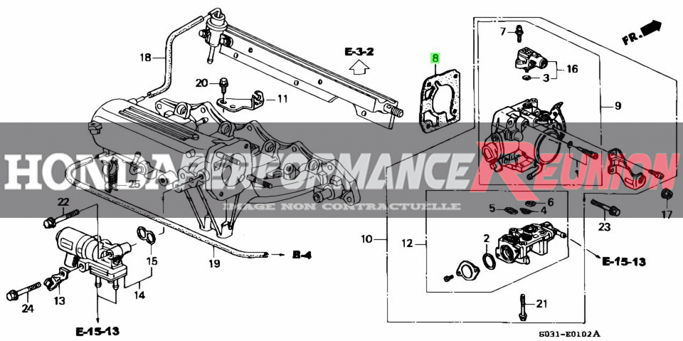 JOINT DE PAPILLON D'ADMISSION - HONDA - SERIE B - B16A2 (EK4) - OEM - GENUINE HONDA – Image 2